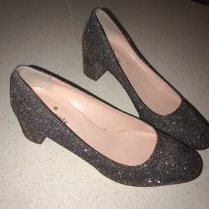 Kate Spade Silver/Gold/Bronze Block Heels Size 6